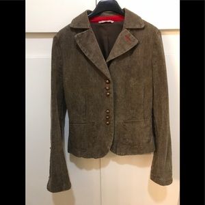 Vintage Stefanel Brown Herringbone Blazer, Size 4